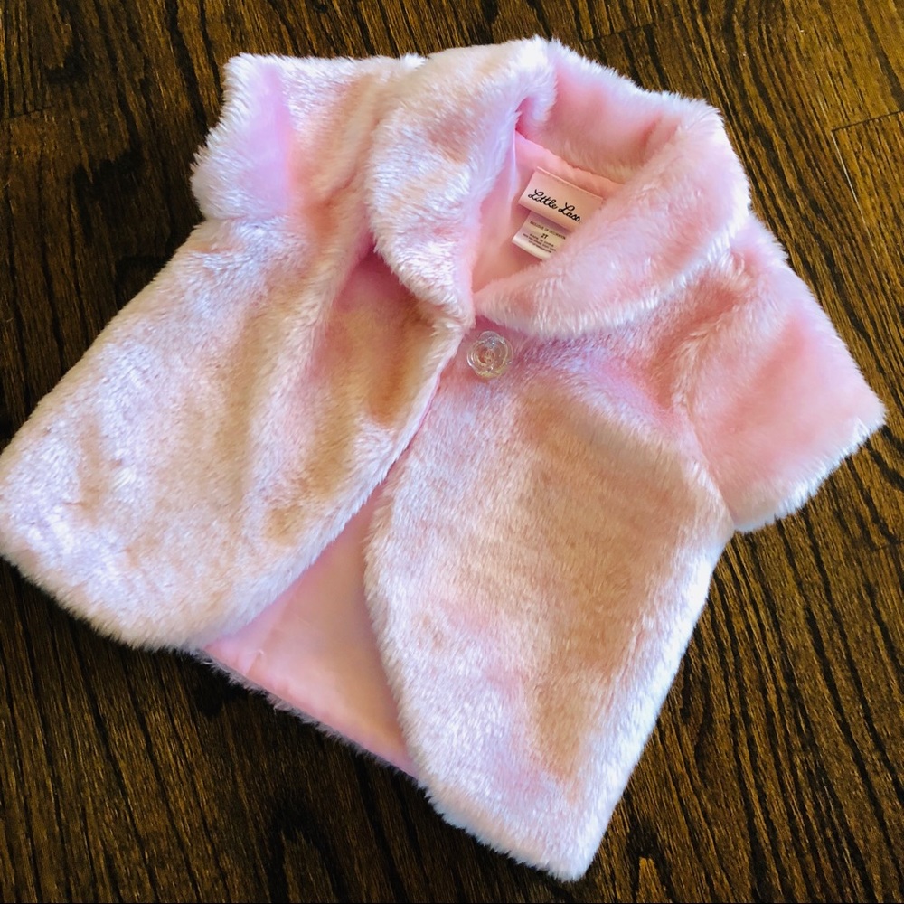 Pink fur jacket 2t